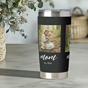 Mum Established Script Black 3 Photo Insulated Tumbler