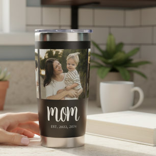 Mum Established Script Black 3 Photo Insulated Tumbler