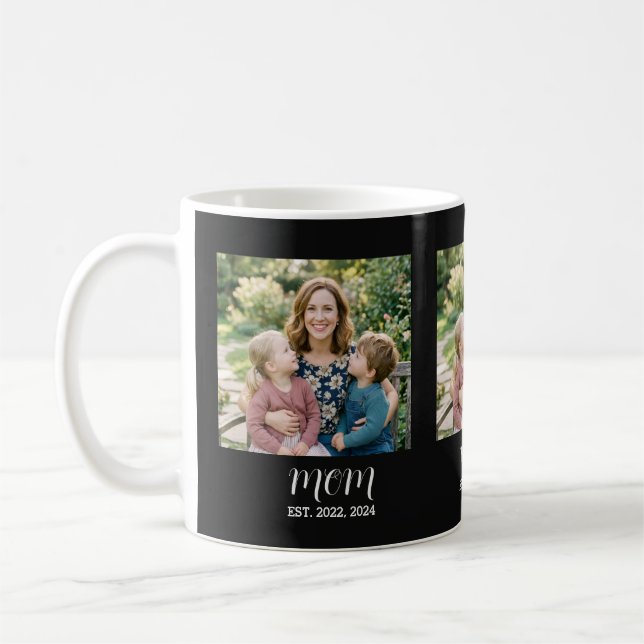 Mum Established Script Black 3 Photo Mug (Left)