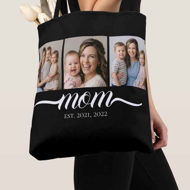 Mum Established Script Black 3 Photo Tote Bag (Creator Uploaded)