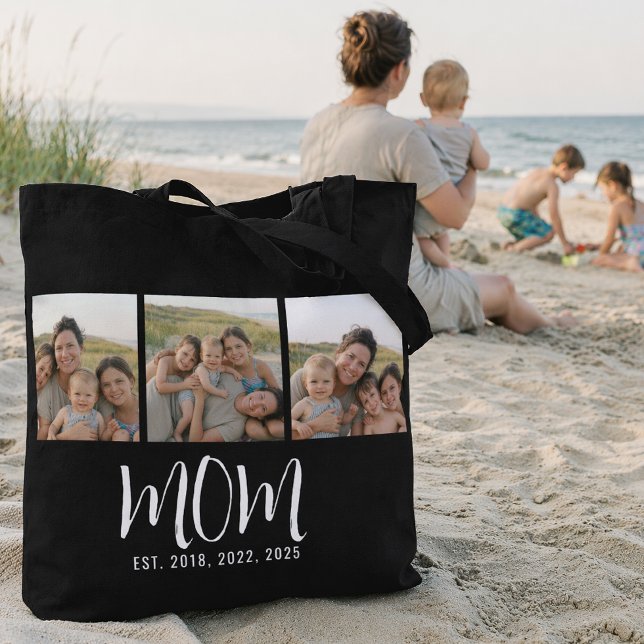 Mum Established Script Black 3 Photo Tote Bag (Creator Uploaded)