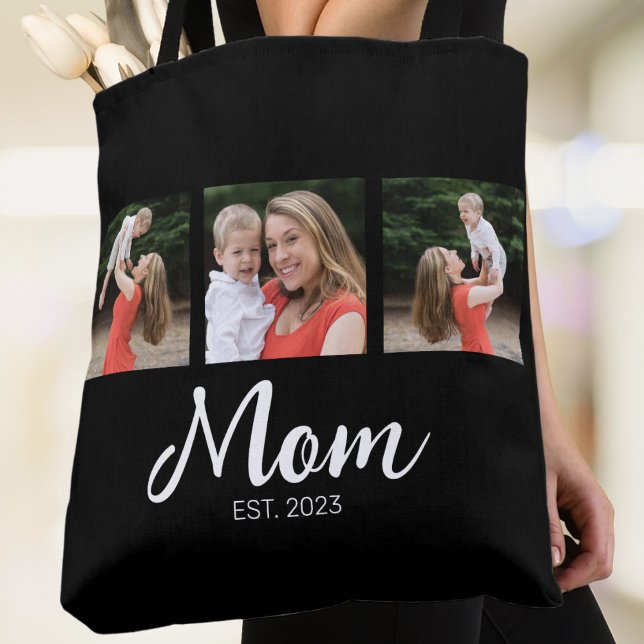 Mum Established Script Black 3 Photo Tote Bag (Creator Uploaded)