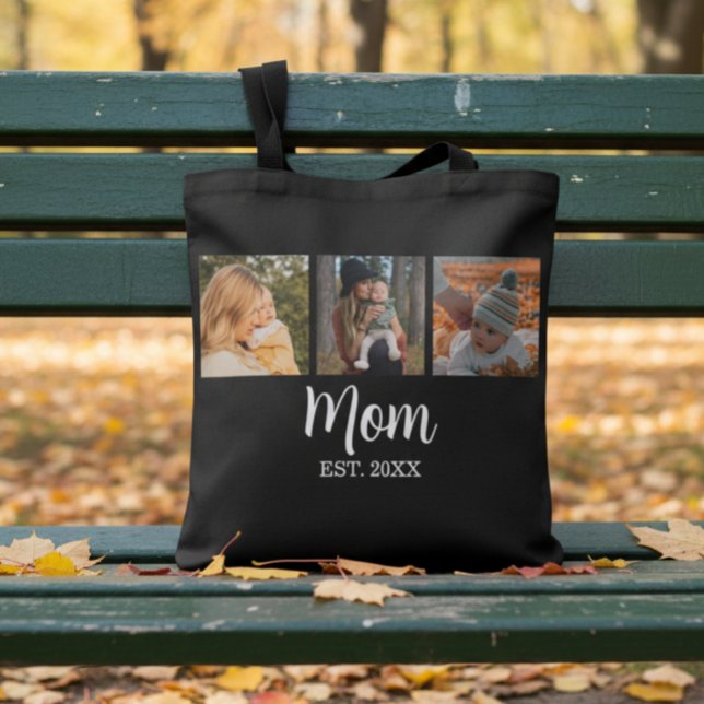 Mum Established Script Black 3 Photo Tote Bag (Creator Uploaded)