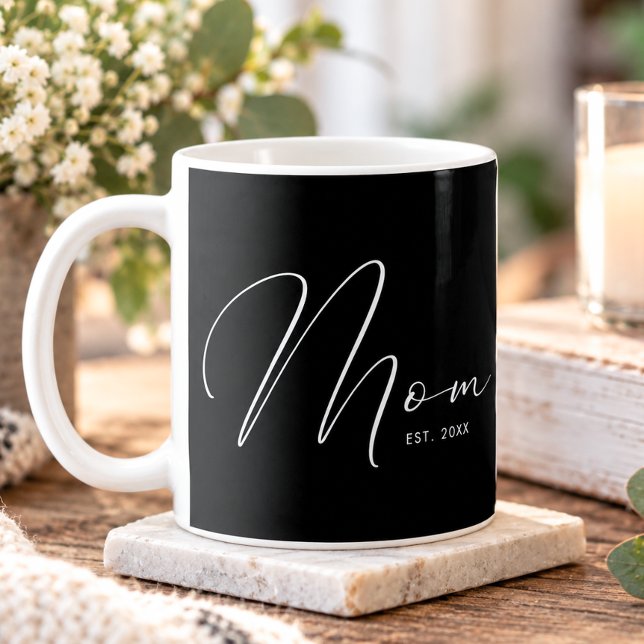 Mum Established Script Black New Mum Coffee Mug (Creator Uploaded)