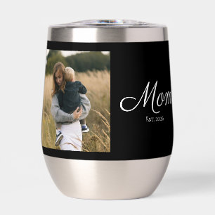 Mum Established Script Black Photo
