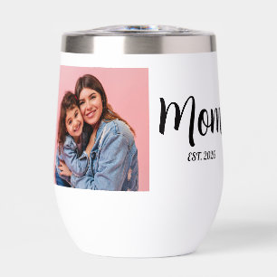 Mum Established Script Black Photo 