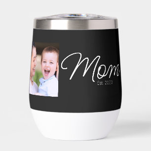 Mum Established Script Black Photo