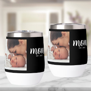 Mum Established Script Black Photo