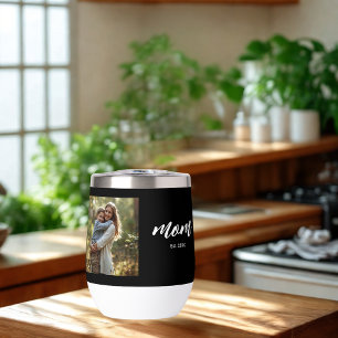 Mum Established Script Black Photo
