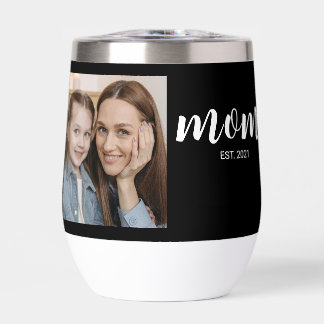 Mum Established Script Black Photo