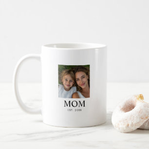 Mum Established Script Black Photo Coffee Mug