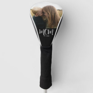 Mum Established Script Black Photo Golf Head Cover