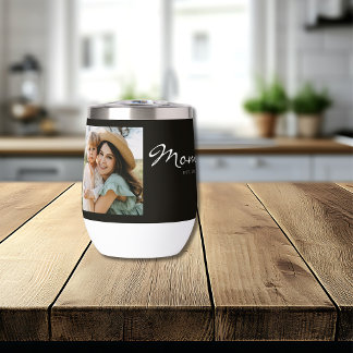 Mum Established Script Black Photo Thermal