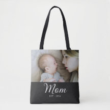 Mum Established Script Black Photo