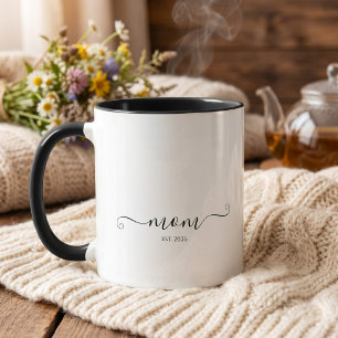 Mum Established Script CCustom Year Mother Mug