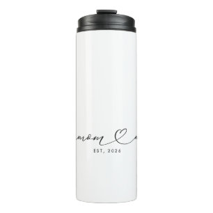 Mum Established Script & Heart New Mum Gift Thermal Tumbler