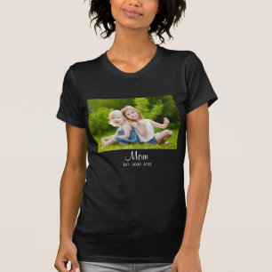 Mum Established Script Photo Mother's Day T-Shirt