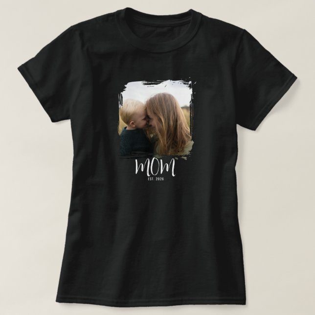 Mum Established Script Photo T-Shirt (Design Front)