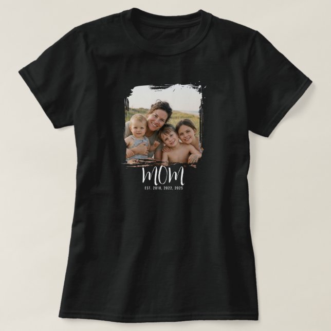 Mum Established Script Photo T-Shirt (Design Front)