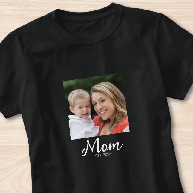 Mum Established Script Photo  T-Shirt (Creator Uploaded)