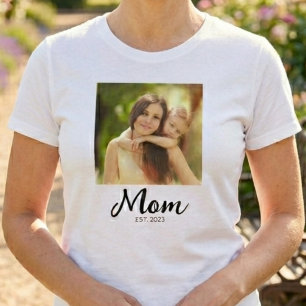 Mum Established Script Photo  T-Shirt