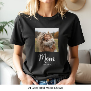 Mum Established Script Text Photo T-Shirt