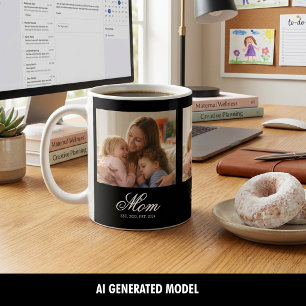 Mum Established Script White 3 Photo Coffee Mug