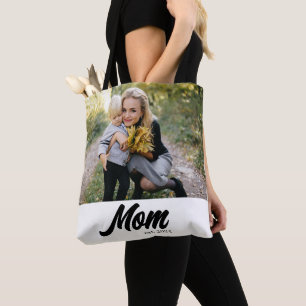 Mum Established Script White Photo Tote Bag