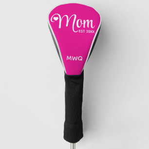 Mum Established Simple Script Mothers Pink Golf Head Cover