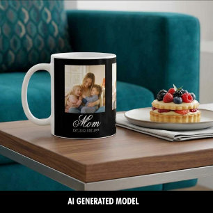 Mum Established Three Photo Cherished Memories Coffee Mug