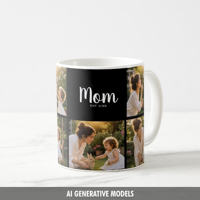 Mum Established Three Photo Memory Gift Coffee Mug (Mom Established Three Photo Memory Gift Coffee Mug)