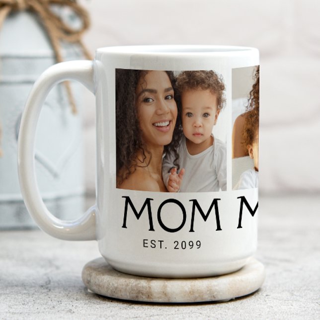 Mum Established Typography 3 Photo Coffee Mug (Creator Uploaded)