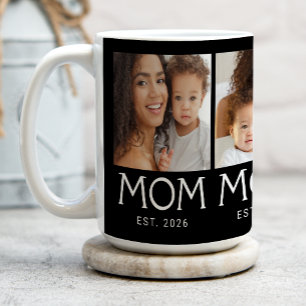 Mum Established Typography Black 3 Photo Coffee Mug
