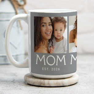 Mum Established Typography Grey 3 Photo Coffee Mug