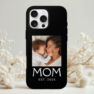 Mum Established Typography Photo Black iPhone 16 Case