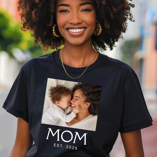 Mum Established Typography Photo T-Shirt (Creator Uploaded)