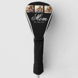 Mum Established White Elegant Script 3 Photo Golf Head Cover
