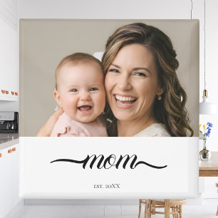 Mum Established White Photo Custom Year Magnet