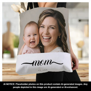 Mum Established White Photo Custom Year Tote Bag