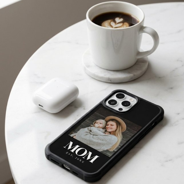 Mum Established White Typography Photo Gift Case-Mate iPhone Case (Mom Established White Typography Photo Gift Case-Mate iPhone Case)