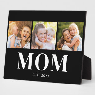 Mum Established Year 3 Photo Modern Minimal Plaque
