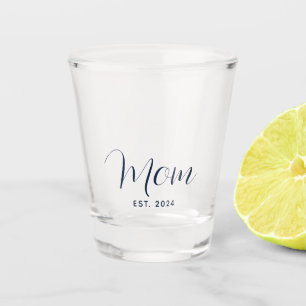 Mum Established Year Script Elegant Shot Glass