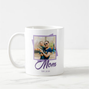 Mum Established Year with Custom Photo Coffee Mug