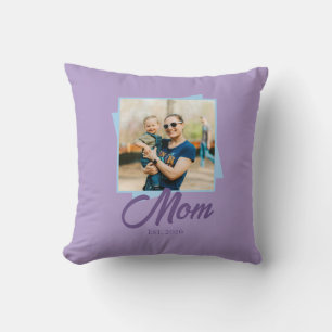 Mum Established Year with Photo Cushion