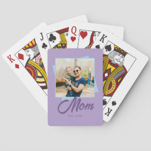 Mum Established Year with Photo Playing Cards