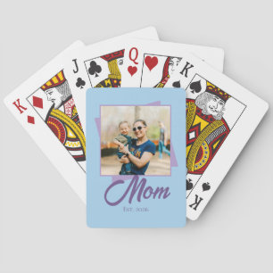 Mum Established Year with Photo Playing Cards