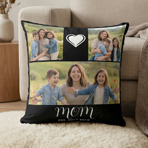 Mum EstablishedScript Black 3 Photo Cushion