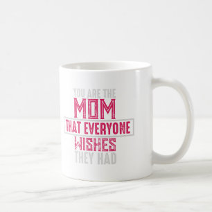 Mum Everyone Wishes Hearts Pattern Pink Typography Coffee Mug