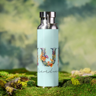 Mum Extraordinaire Floral Typography Water Bottle