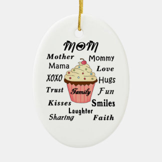 Mum Family Cupcake Ceramic Tree Decoration